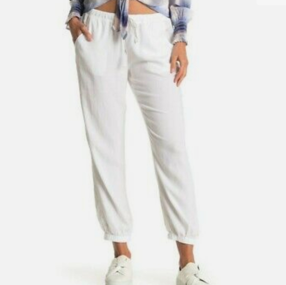 Anthropologie Cloth & Stone Tencel Joggers in white size small